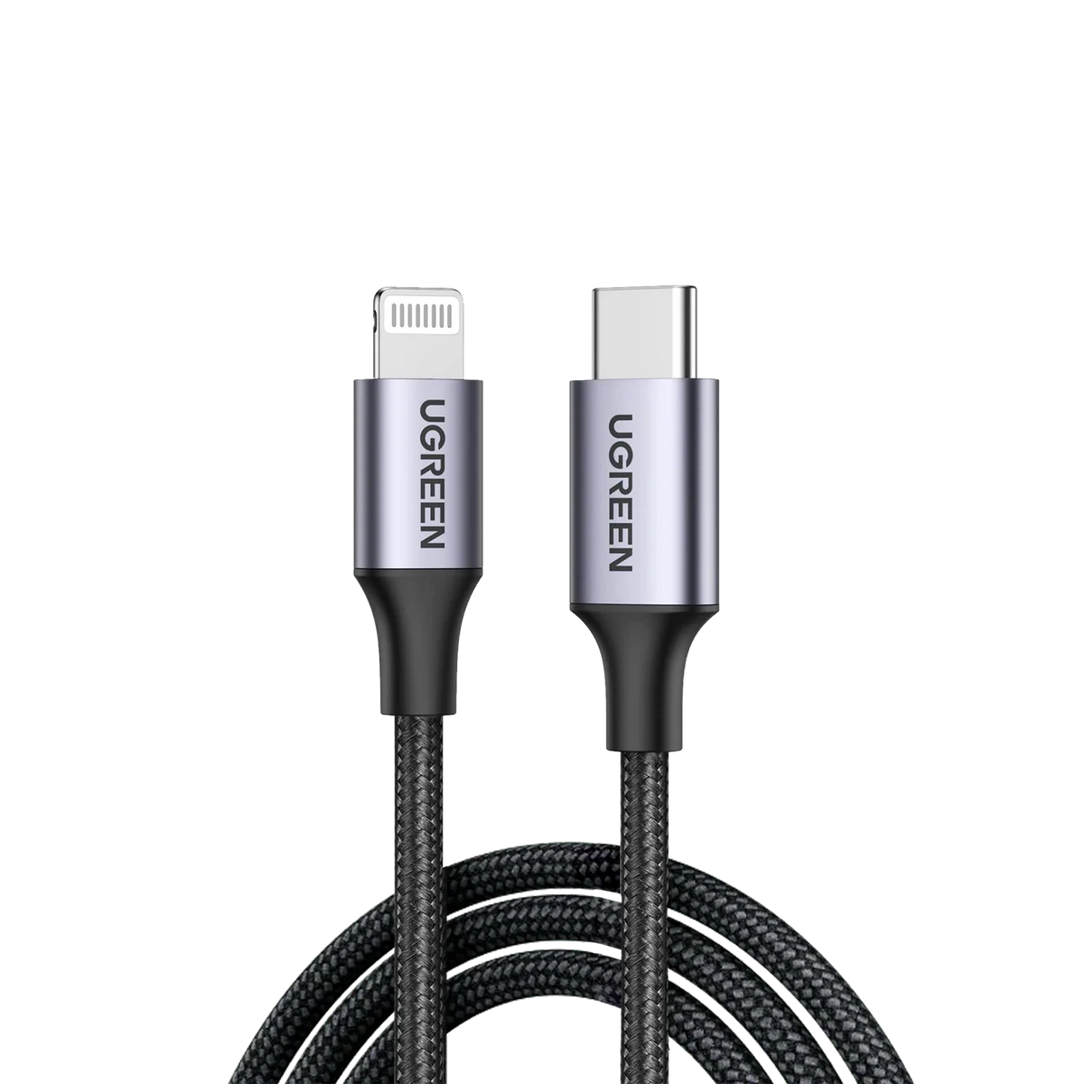 Cable USB-C a Lightning UGREEN Trenzado con Conectores de Aluminio