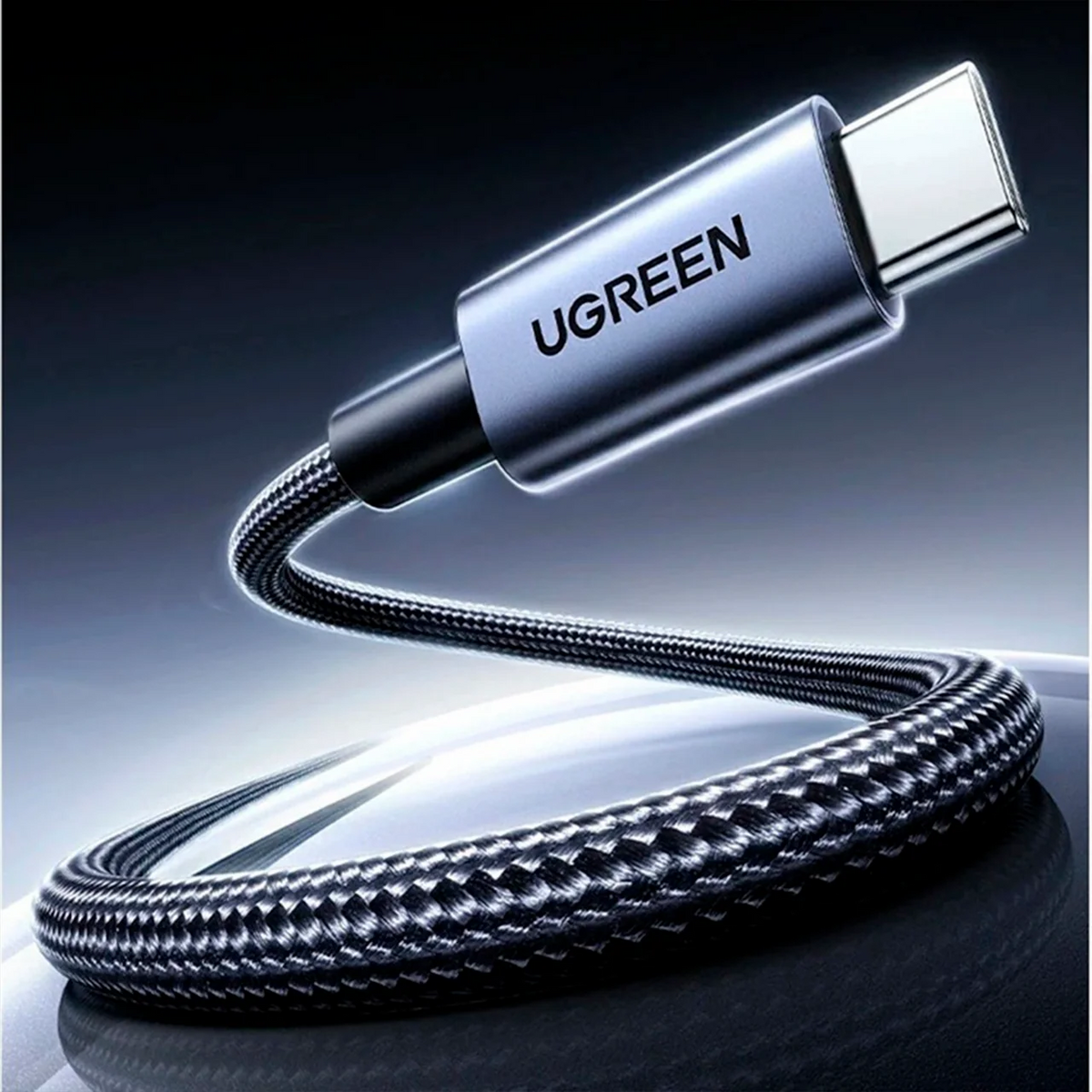 Cable USB-C a USB-C UGREEN 100W con Pantalla Digital y Diseño Trenzado