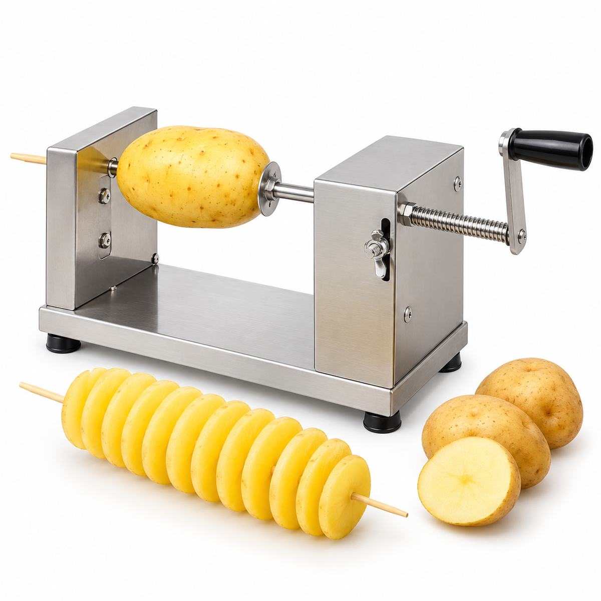 Cortador de Papas en Espiral Manual de Acero Inoxidable H001