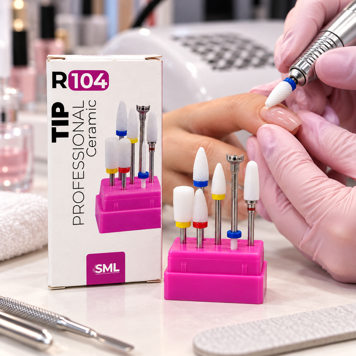 Set de Fresas Cerámicas para Pulidor de Uñas SML R104
