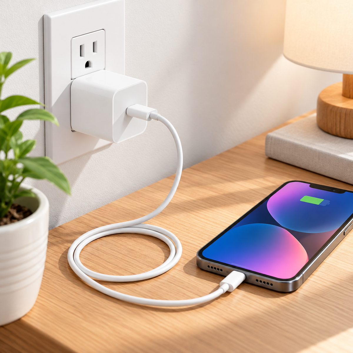 Cargador USB-C 25W para iPhone 14 Pro Max con Cable USB-C a Lightning