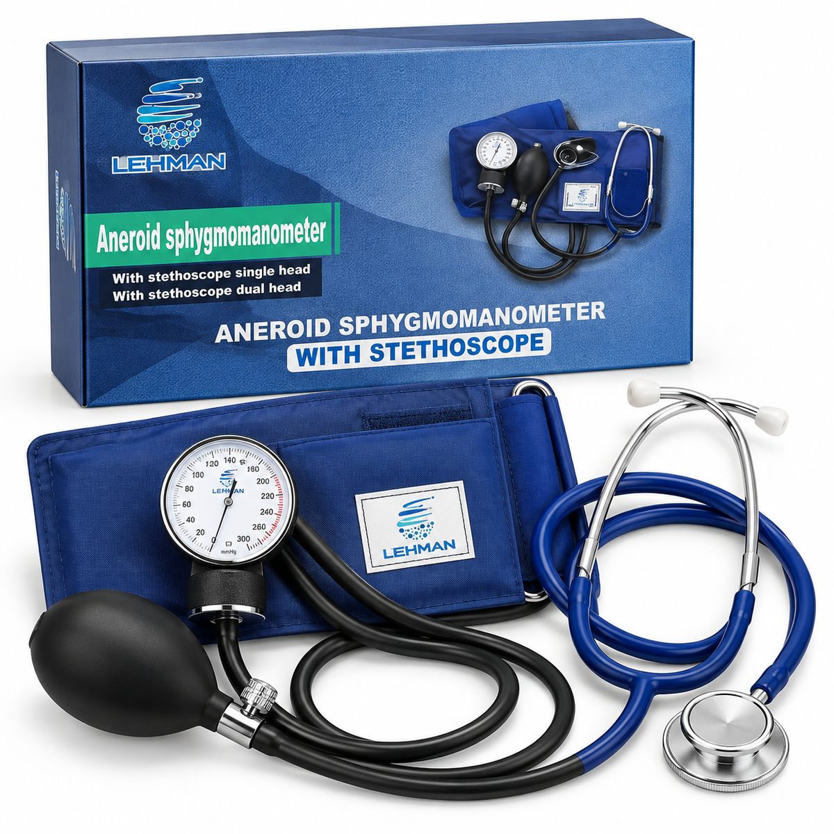 Tensiómetro Manual Aneroide con Fonendoscopio – Kit para Medición de Presión Arterial