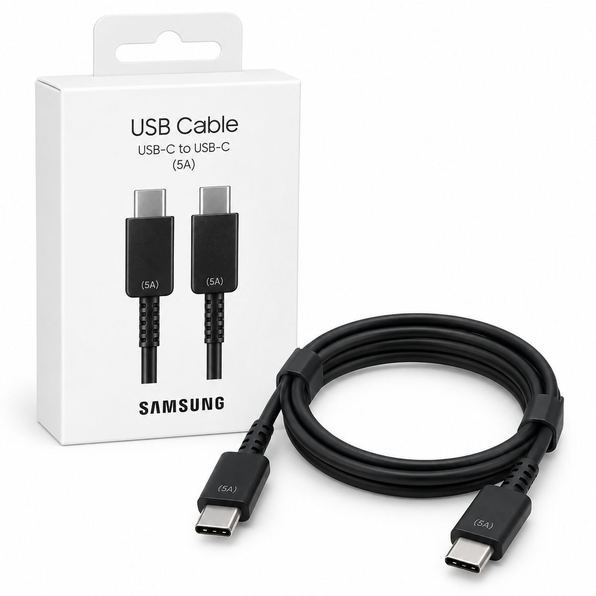 Cable USB-C a USB-C Samsung 5 A para Carga Rápida y Transferencia de Datos