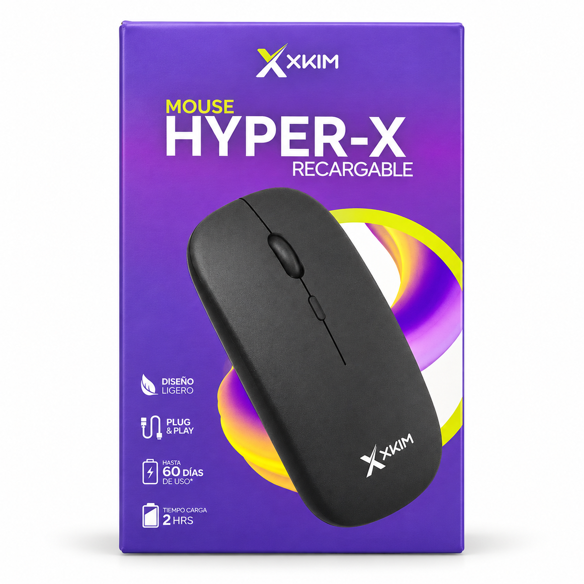 Mouse Inalámbrico Recargable XXKIM Hyper-X – Ratón Óptico Ligero para PC y Portátil