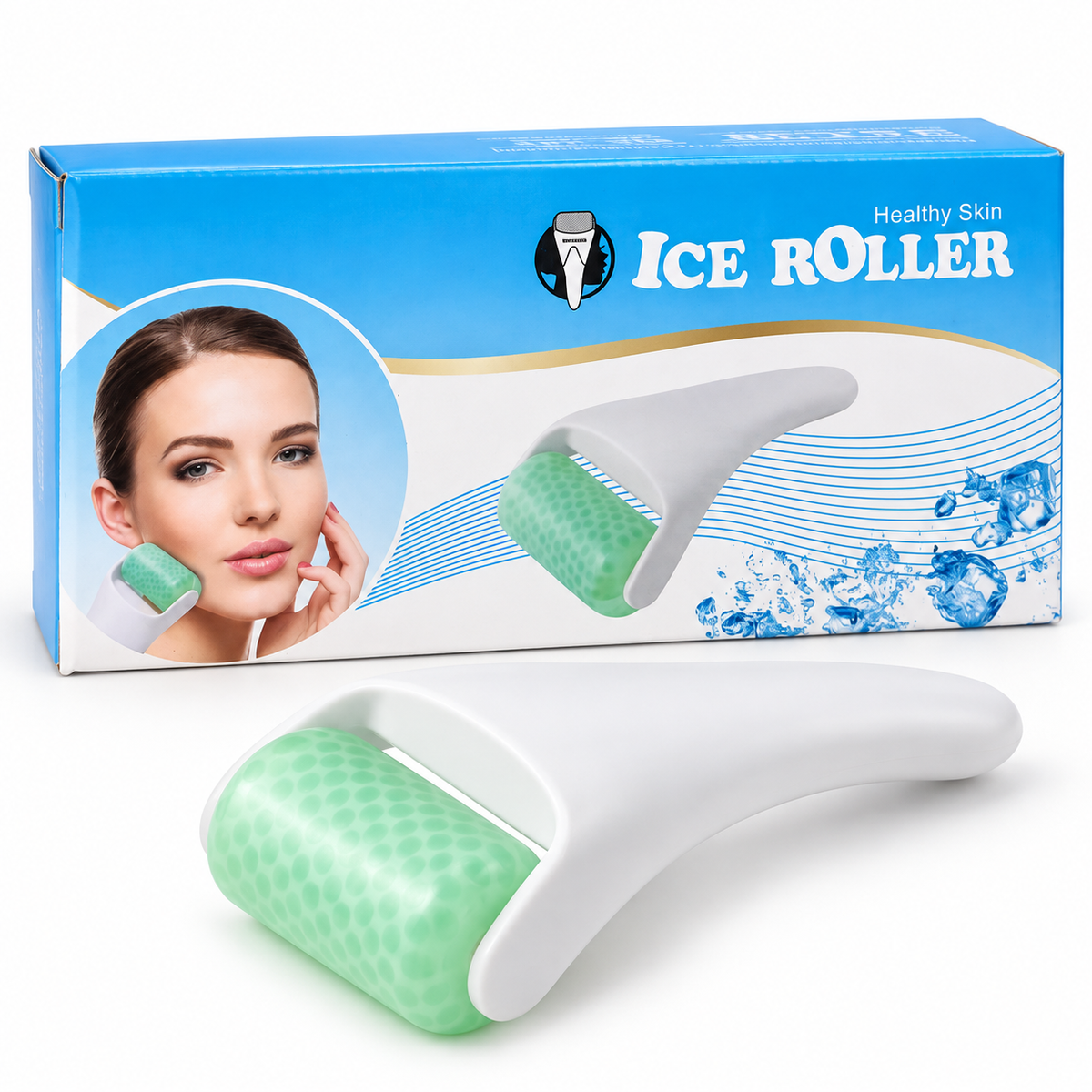 Rodillo Facial de Hielo Ice Roller – Masajeador Refrescante para Rostro
