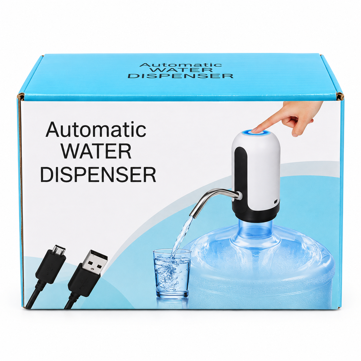 Dispensador de Agua Eléctrico para Botellón con Bomba Automática y Carga USB