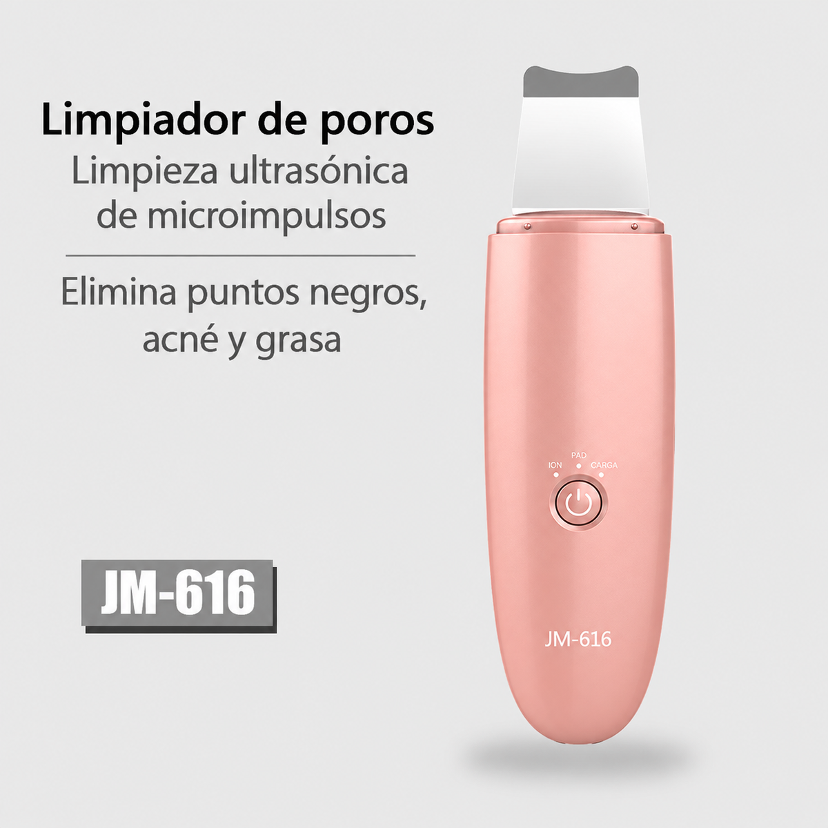 Espátula Ultrasónica Facial Skin Scrubber – Limpiador Facial Rosado