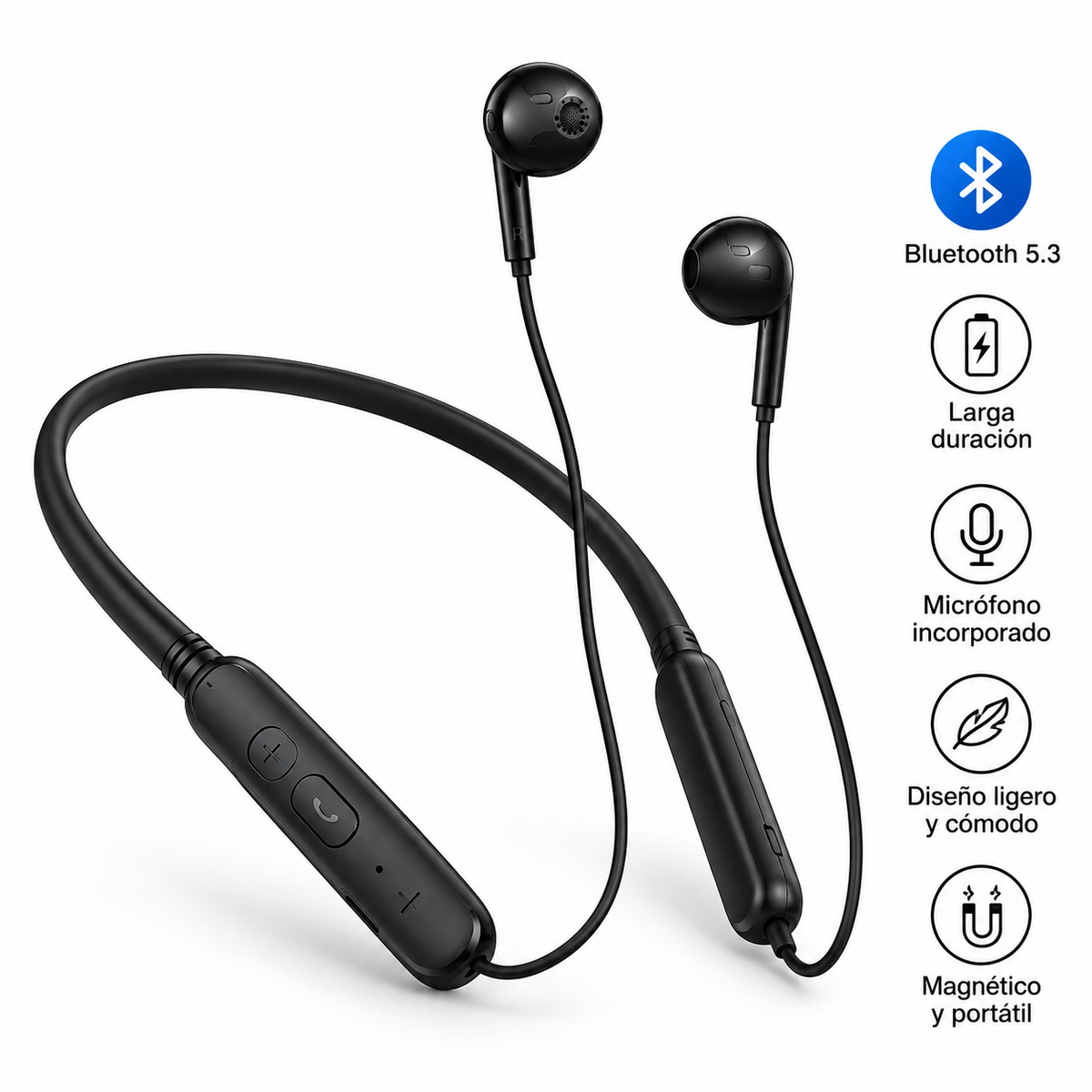 Audífonos Bluetooth Inalámbricos de Cuello Neckband con Micrófono