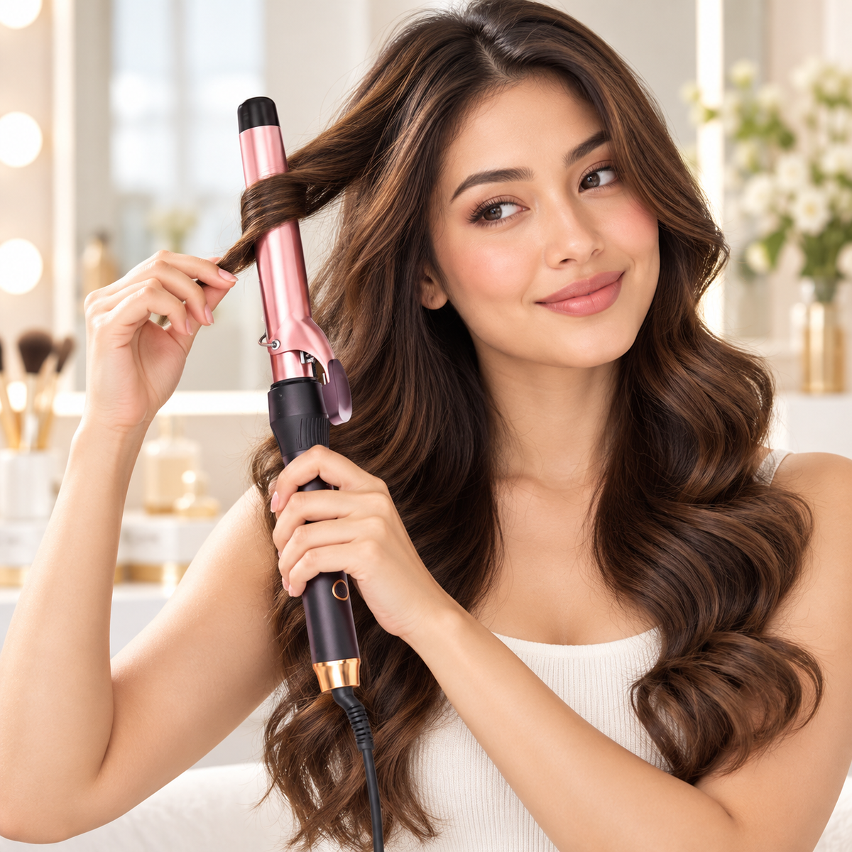 Rizador de Cabello Renmingo RE-2507 Shine Therapy – Tenaza Onduladora con Tecnología Iónica