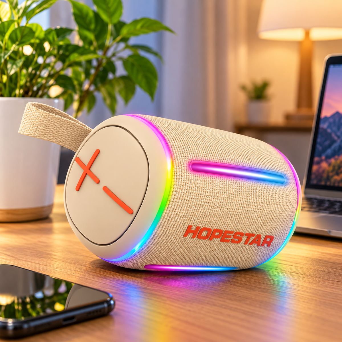 Parlante Bluetooth Inalámbrico Hopestar P63 – Altavoz Portátil con Luces LED RGB