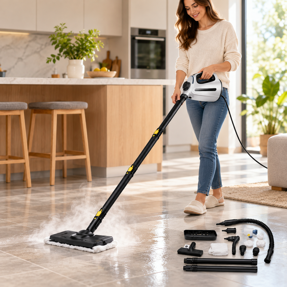 Limpiadora a Vapor Multifuncional 1500W Renahouse RH372