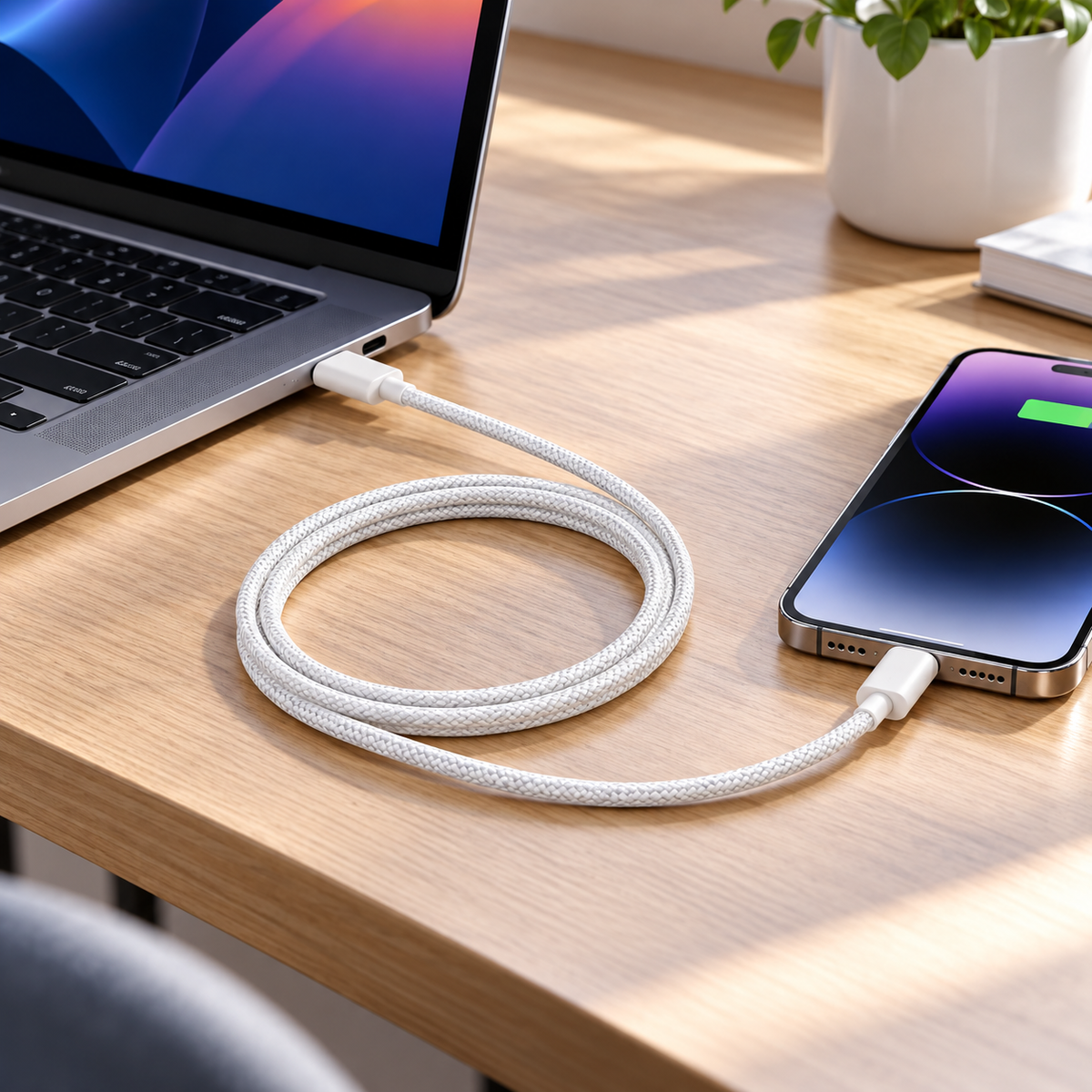 Cable USB-C a USB-C 60W de 1 Metro para iPhone 16 Pro Max
