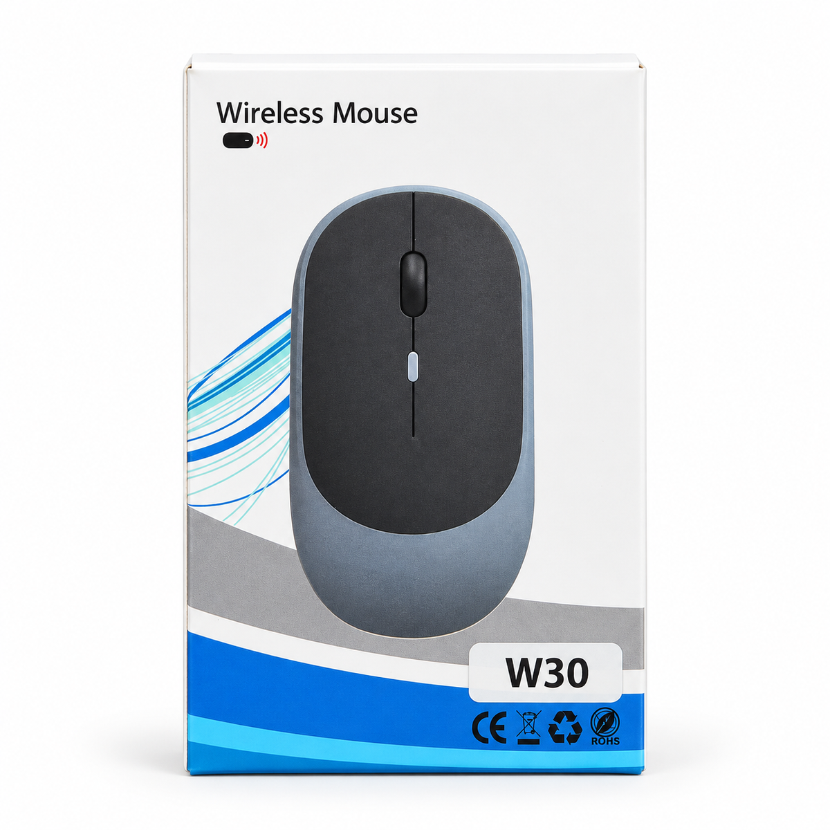 Mouse Inalámbrico W30 – Ratón Óptico Compacto para PC y Portátil