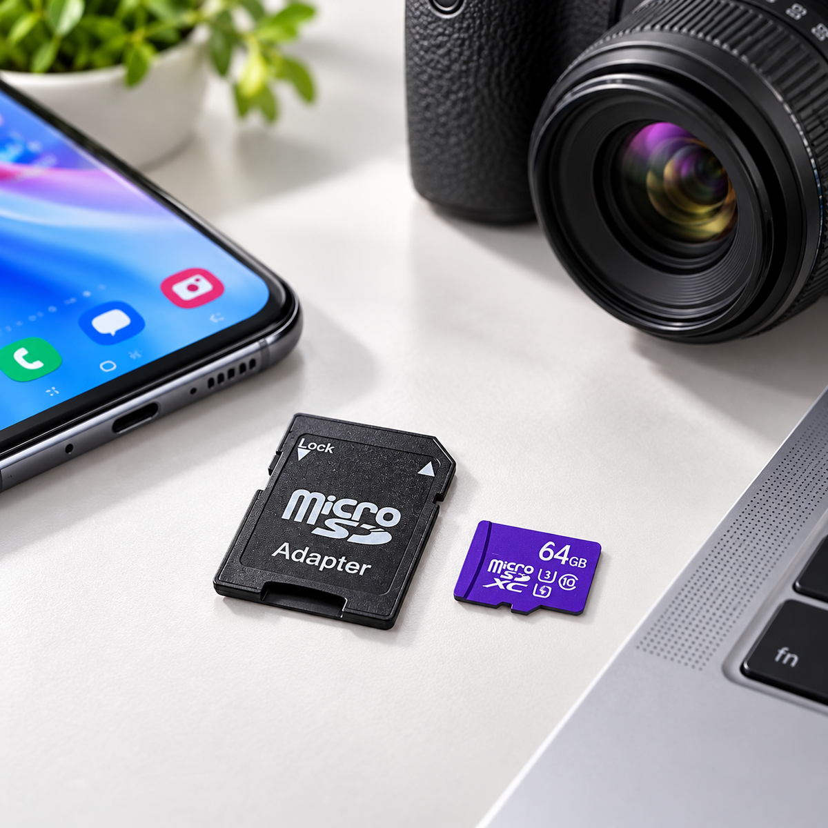 Memoria MicroSD 64GB con Adaptador SD – Tarjeta de Alta Velocidad