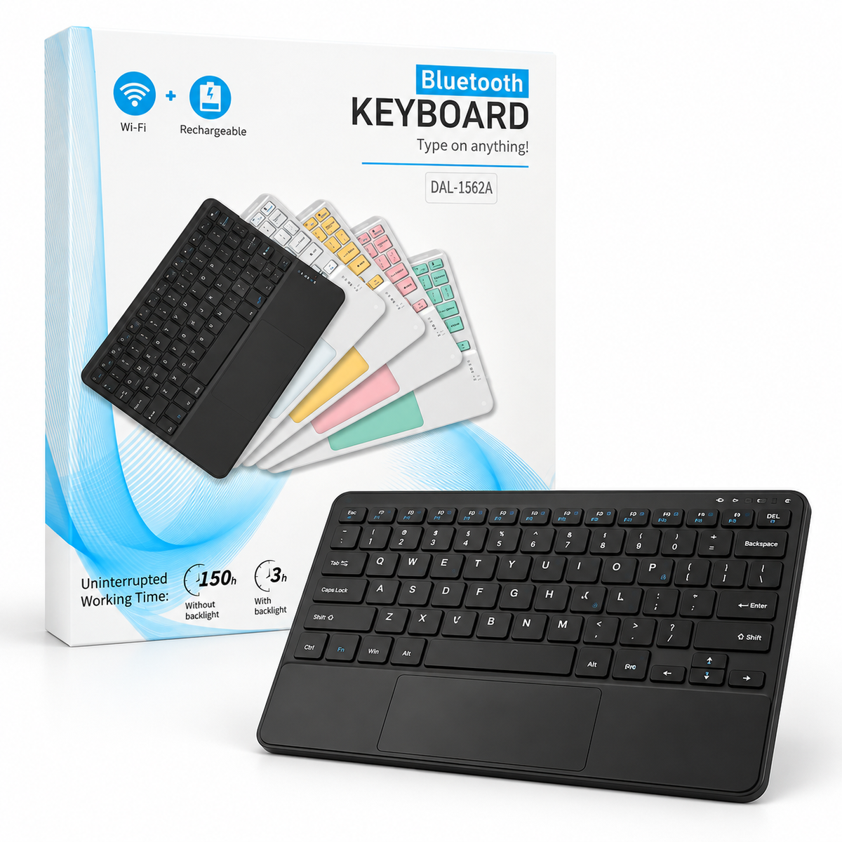 Teclado Bluetooth Inalámbrico DAL-1562A Recargable con Touchpad
