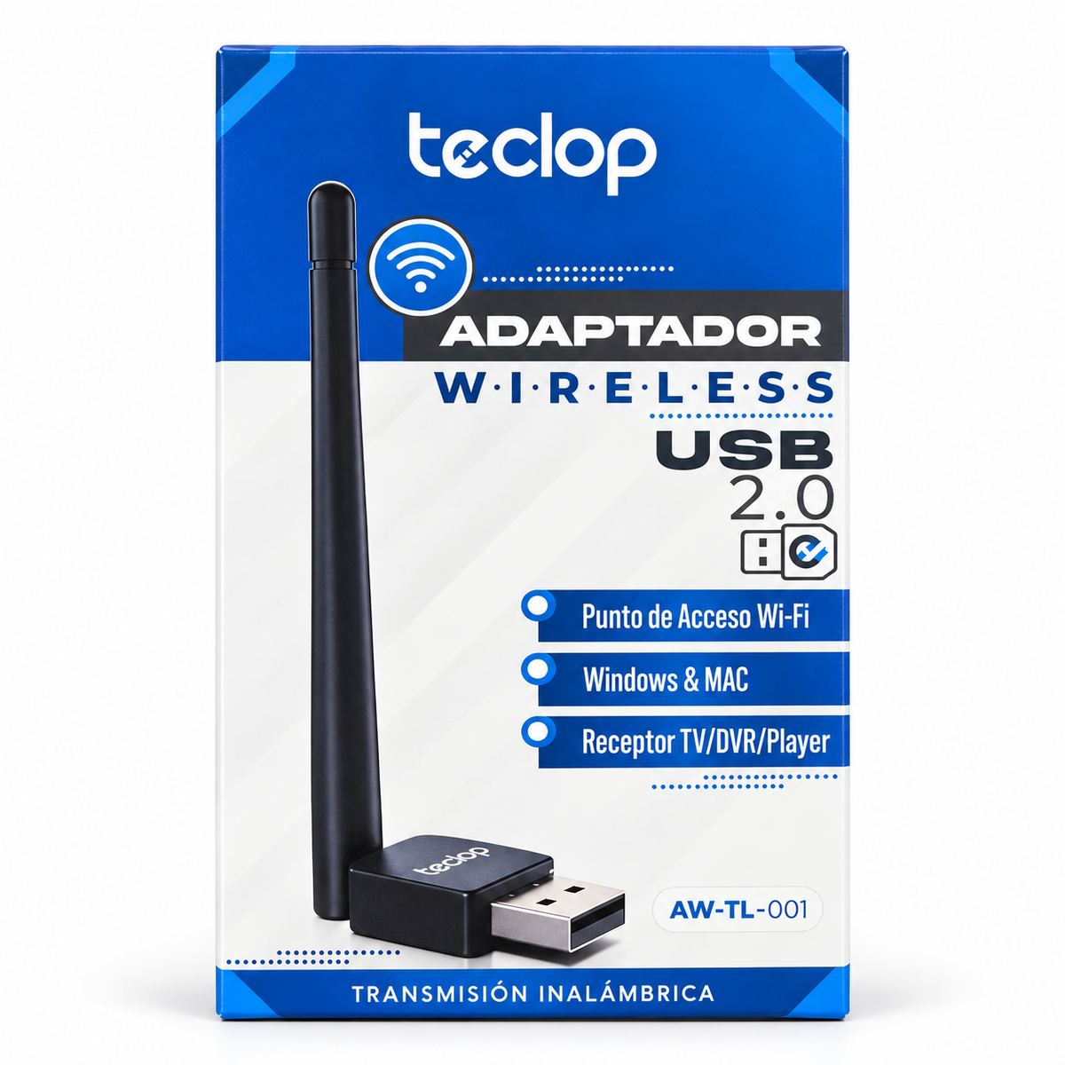 Adaptador WiFi USB Inalámbrico con Antena Externa