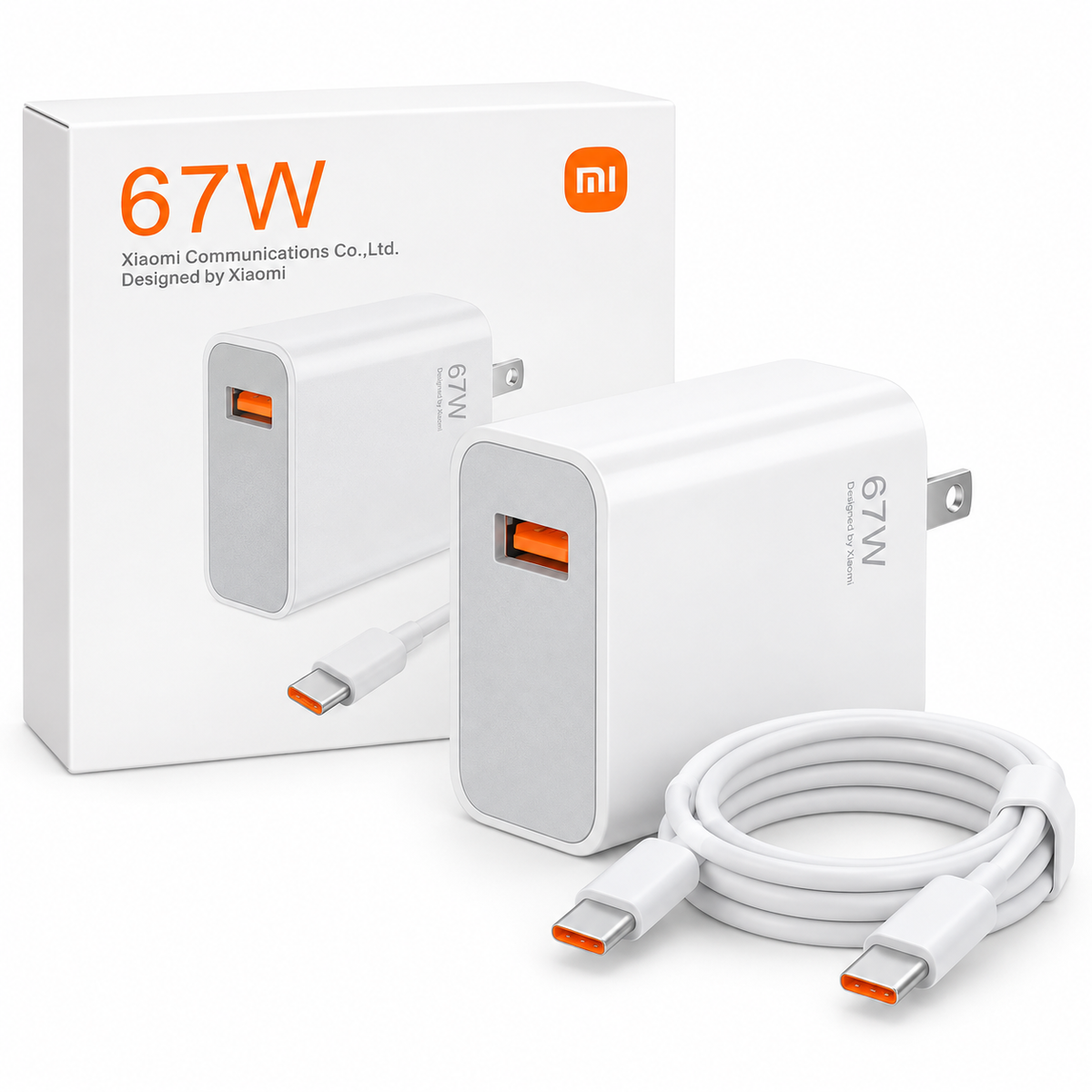 Cargador Rápido Xiaomi 67W USB con Cable de Carga