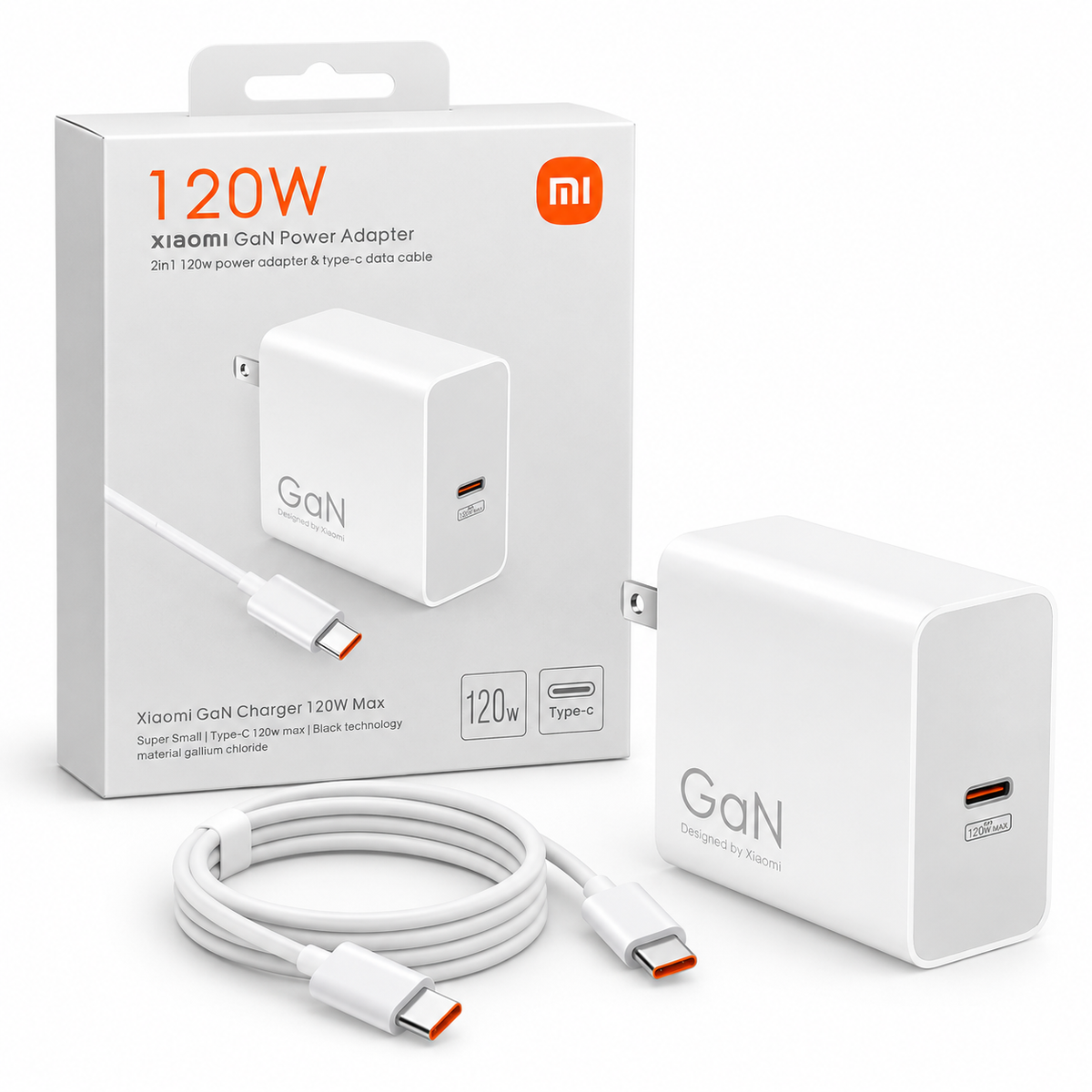 Cargador Rápido GaN Xiaomi 120W con Cable USB-C