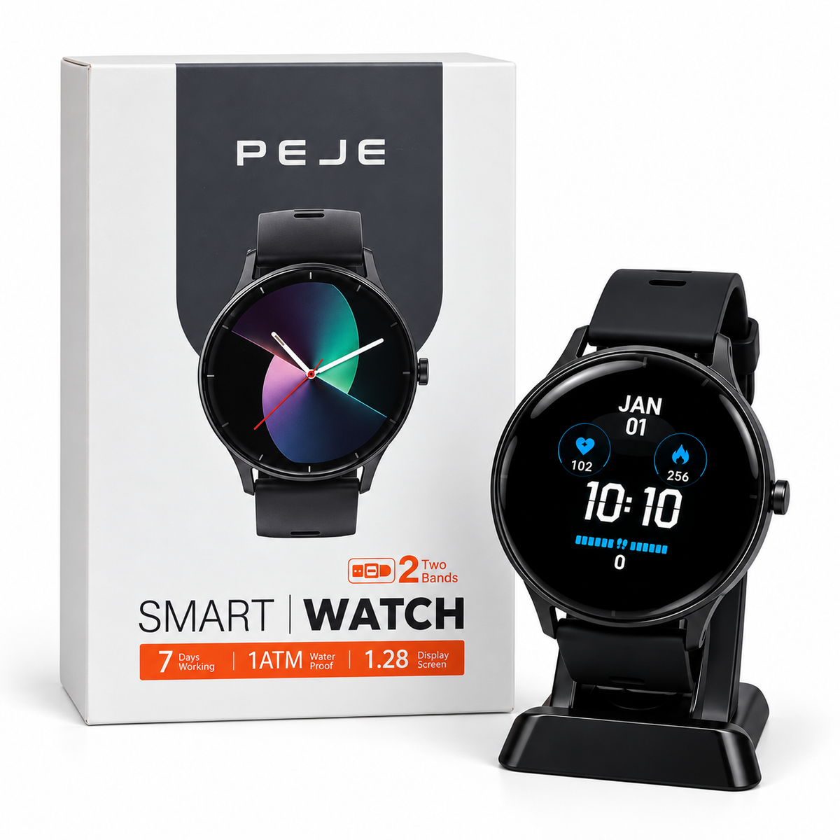 Smartwatch PEJE Reloj Inteligente Pantalla 1.28" con 2 Correas