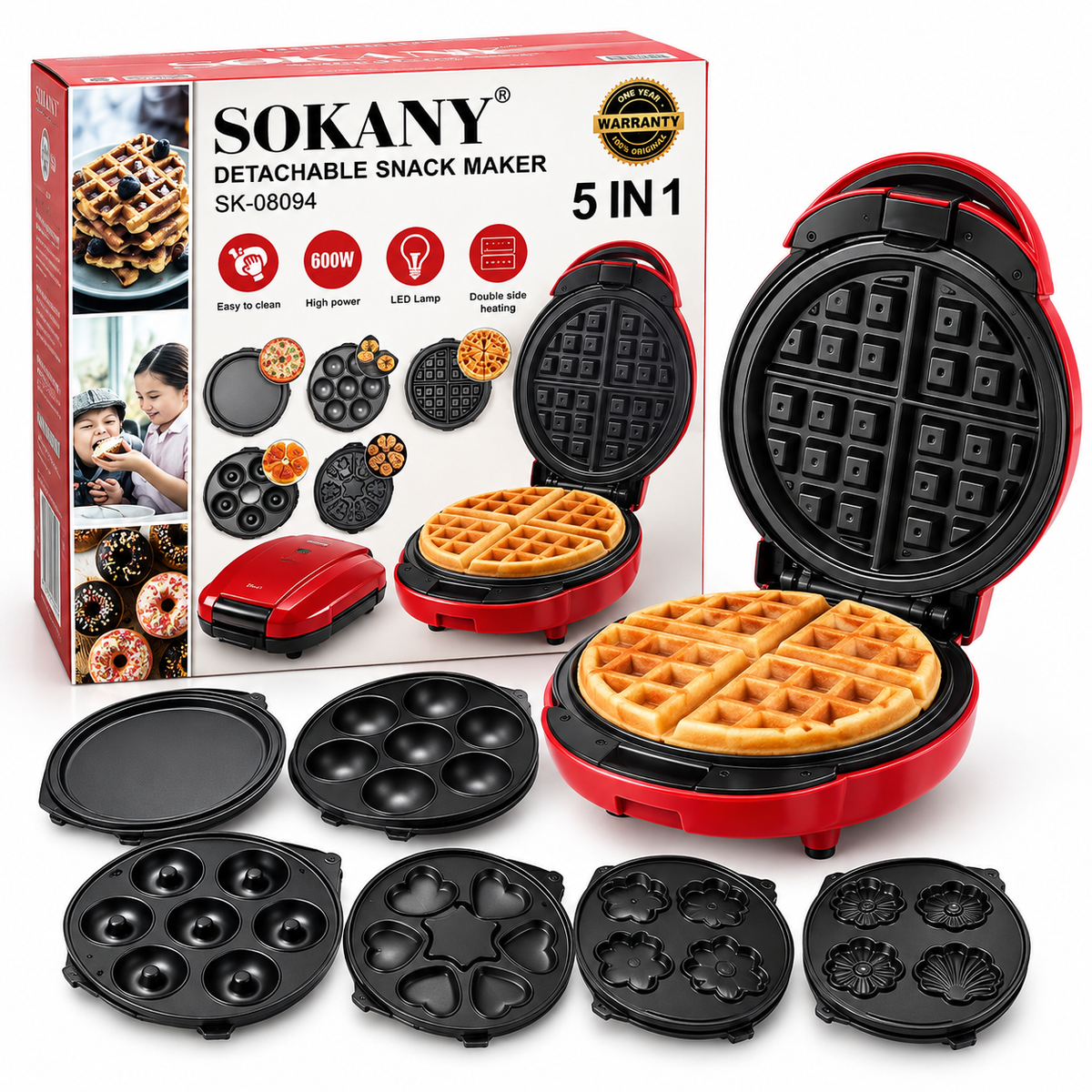 Waflera Multifuncional Sokany 5 en 1 SK-08094 – 600W