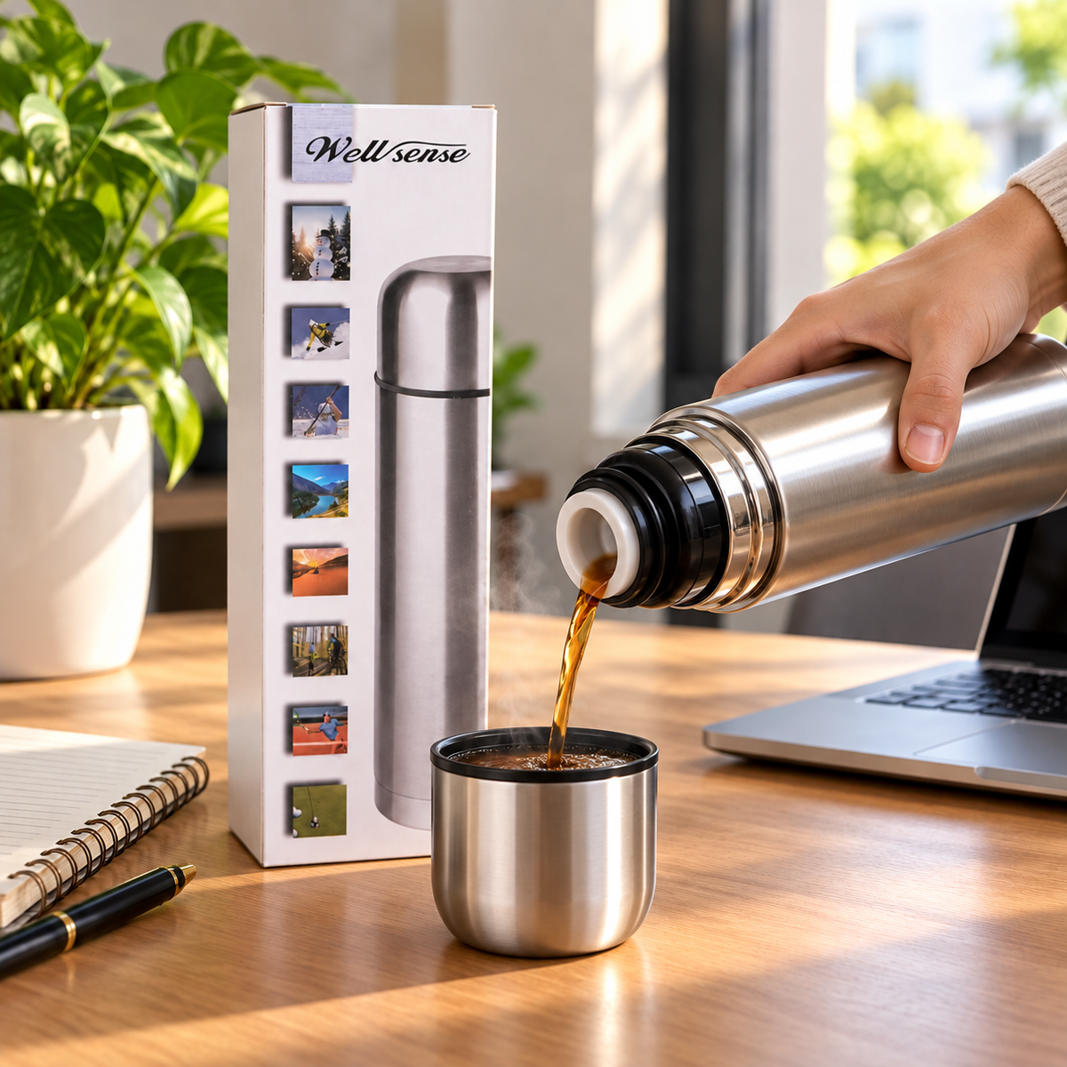 Termo de Acero Inoxidable Well Sense – Botella Térmica Portátil